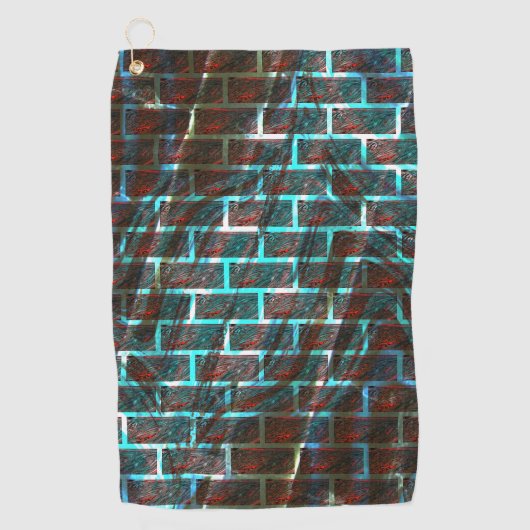 Roter und blauer Farbeffekt, Gitter oder Kratzstei Golfhandtuch (Vorderseite)