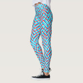 Roter und blauer Grafik-Print Leggings (Links)