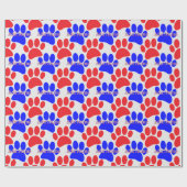 Roter und blauer Hundepflaster Individuelle Name d Geschenkpapier (Flach)