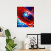 Roter und Blauer kosmischer Spiral Poster (Heimbüro)