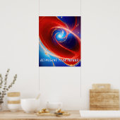 Roter und Blauer kosmischer Spiral Poster (Küche)