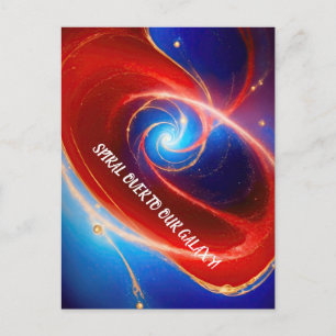 Roter und Blauer kosmischer Spiral Postkarte