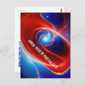 Roter und Blauer kosmischer Spiral Postkarte (Vorne/Hinten)