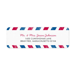 Roter und blauer Luftpost RÜCKSENDEADRESSE Mailing