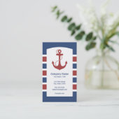 Roter und blauer Seeanker Visitenkarte (Stehend Vorderseite)