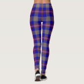 Roter und blauer Tartanstoff Leggings (Rückseite)