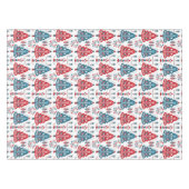 Roter und Blauer Weihnachtsbaum Folk Skandinavien Tischdecke (Vorderseite (Horizontal))
