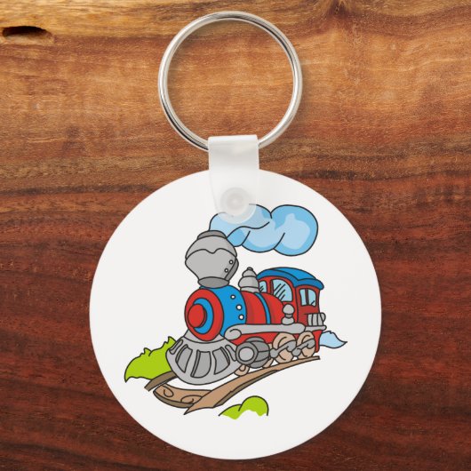 Roter und Blauer Zug Schlüsselanhänger (Vorderseite)