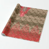 roter und brauner Hintergrund mit roter Grenze Geschenkpapier (Ungerollt)