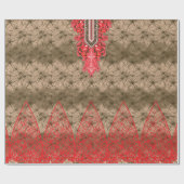 roter und brauner Hintergrund mit roter Grenze Geschenkpapier (Flach)