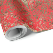 roter und brauner Hintergrund mit roter Grenze Geschenkpapier (Rolleneckpunkt)