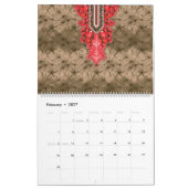 roter und brauner Hintergrund mit roter Grenze Kalender (Feb 2027)