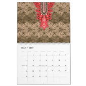 roter und brauner Hintergrund mit roter Grenze Kalender (Mär 2027)