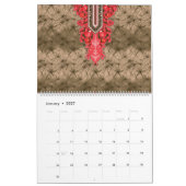 roter und brauner Hintergrund mit roter Grenze Kalender (Jan 2027)