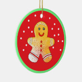 Roter und brauner Lebkuchen Junge Ornament (Rechts)