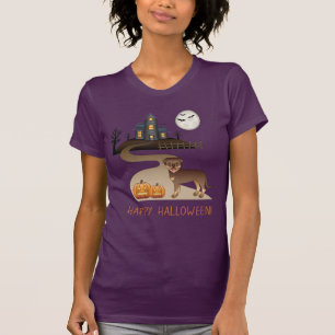 Roter und brauner Rottweiler Hund Halloween Spukha T-Shirt