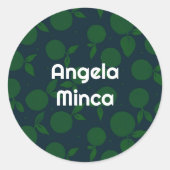 Roter und dunkelblauer Zitrusfrüchteaufkleber Runder Aufkleber (Vorderseite)