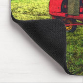 Roter und gelber Ackerschlepper Mousepad (Ecke)
