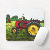 Roter und gelber Ackerschlepper Mousepad (Mit Mouse)