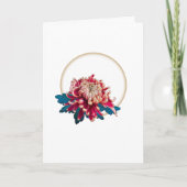 Roter und gelber Chrysanthemumkreis weiß Karte (Vorderseite)