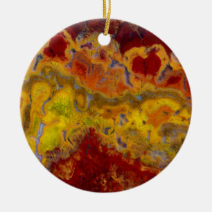 Roter und gelber Crayloa Jasper Keramikornament