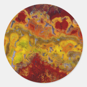 Roter und gelber Crayloa-Jasper Runder Aufkleber