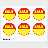 Roter und gelber Einzelhandelsverkauf-Aufkleber Runder Aufkleber (Blatt)