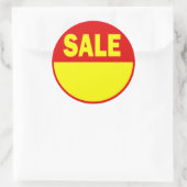 Roter und gelber Einzelhandelsverkauf-Aufkleber Runder Aufkleber (Tasche)