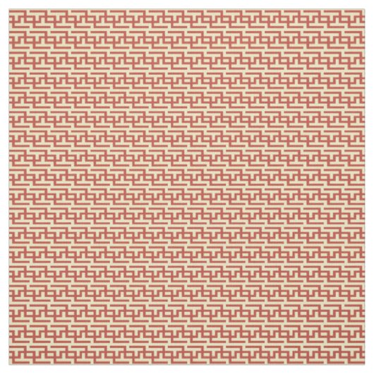 Roter und gelber griechischer Schlüssel Stoff (Muster)