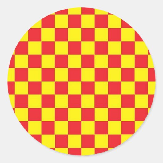 Roter und gelber karierter STICKER (Vorderseite)