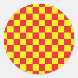 Roter und gelber karierter STICKER