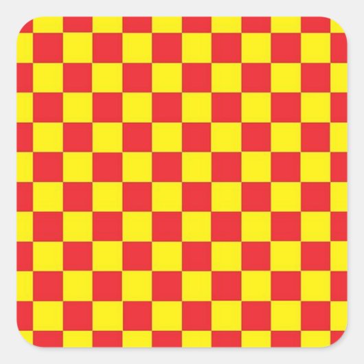 roter und gelber KUSTOMIZABLE-STICKER Quadratischer Aufkleber (Vorderseite)