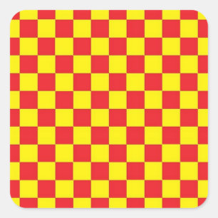 roter und gelber KUSTOMIZABLE-STICKER Quadratischer Aufkleber