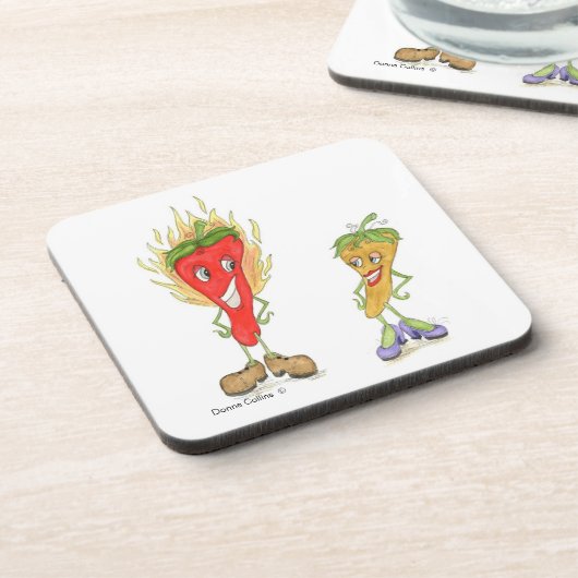 Roter und gelber Paprika-Untersetzer Untersetzer (Linke Seite)