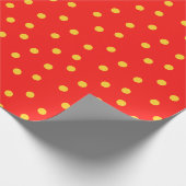 Roter und gelber Polka-Dot Geschenkpapier (Ecke)