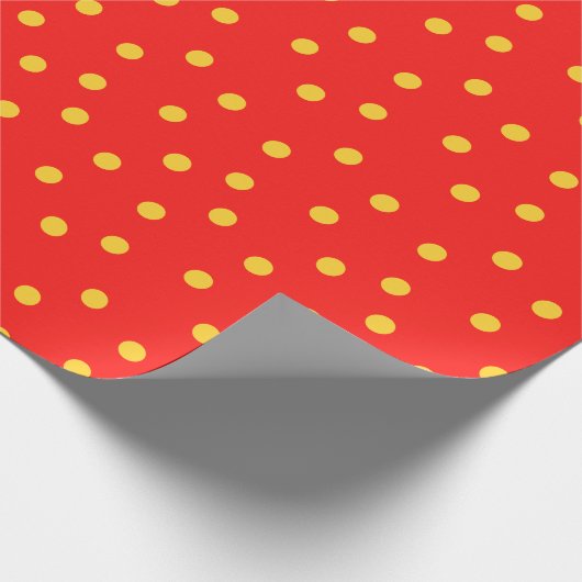 Roter und gelber Polka-Dot Geschenkpapier (Ecke)