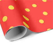 Roter und gelber Polka-Dot Geschenkpapier (Rolleneckpunkt)