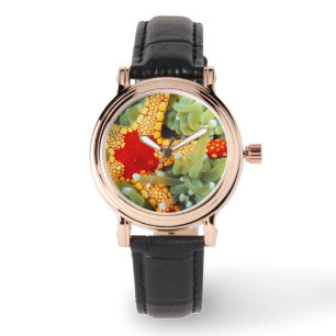 Roter und gelber Seestern Armbanduhr