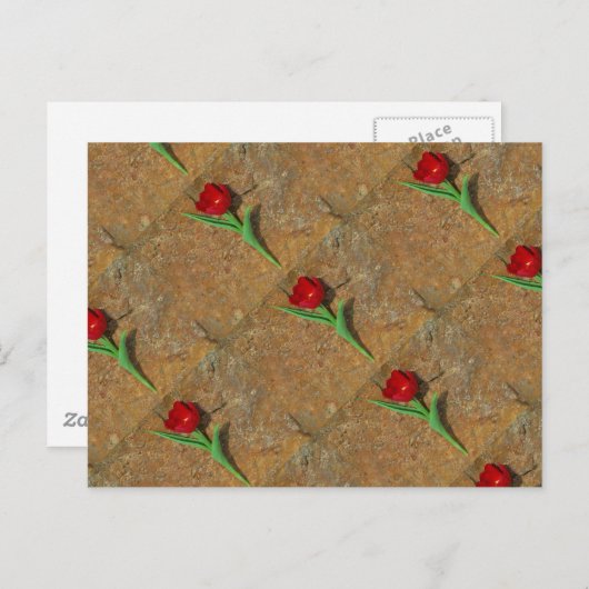 Roter und Gelber Tulip Postkarte (Vorne/Hinten)