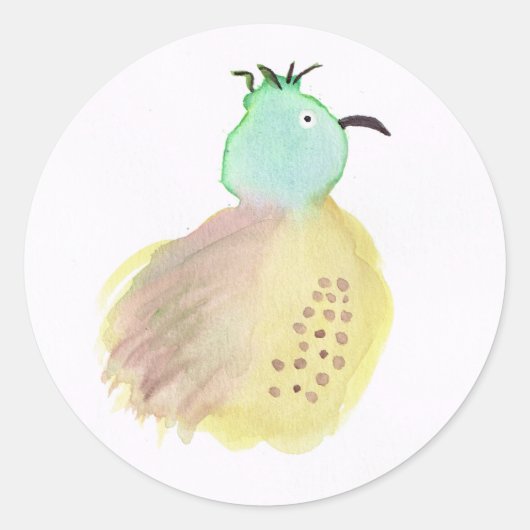 Roter und Gelber Vogel Runder Aufkleber (Vorderseite)