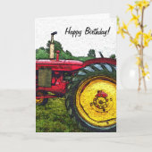 roter und gelber Zuchttraktor Karte (Gelbe Blume)