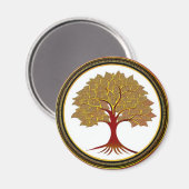 Roter und goldener Baum des Lebens Magnet (Vorderseite/Rückseite)