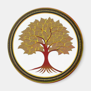 Roter und goldener Baum des Lebens Magnet