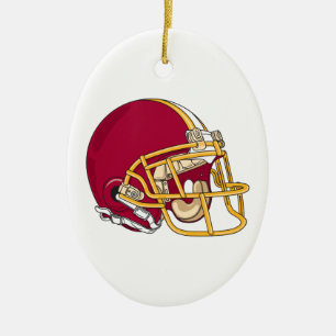 roter und goldener Fußballhelm-Vektorgrafik Keramikornament
