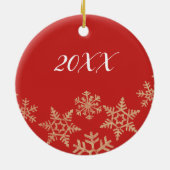 Roter und goldener Individuelle Name und Datum mit Keramik Ornament (Hinten)