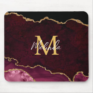 Roter und goldener Marmor-Achat Mousepad