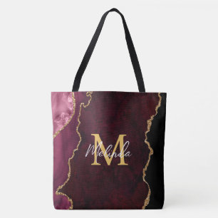 Roter und goldener Marmorachat Tasche