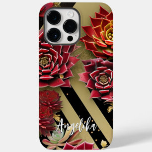 Roter und goldener minimalistischer abstrakter flo Case-Mate iPhone 14 pro max hülle