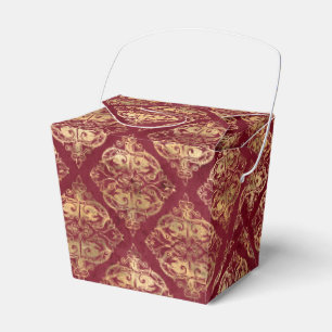 Roter und goldener Vintage-Damaskus Geschenkschachtel