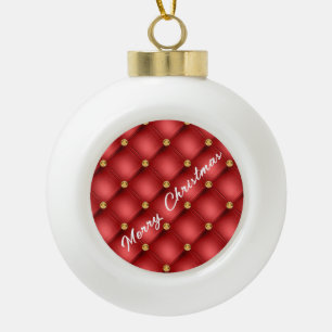 Roter und goldener Weihnachtsbaumschmuck Keramik Kugel-Ornament